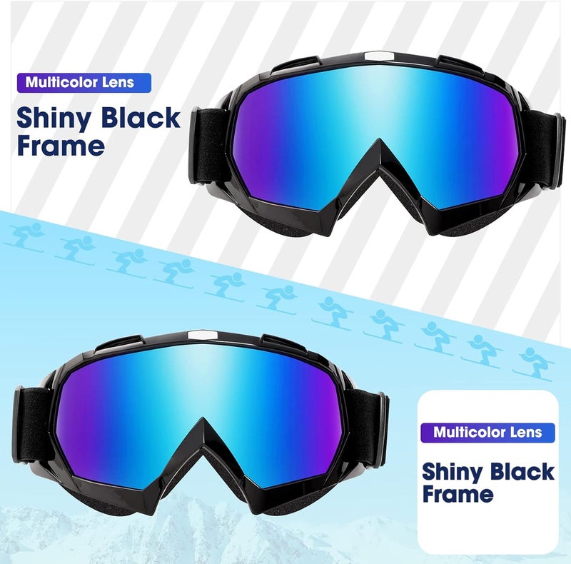 Braylin Adult Ski Goggles, 2-Pack Snowboard Goggles for Youth, Teens, Men & Women, Wide View Snowmobile Goggles - Image 2